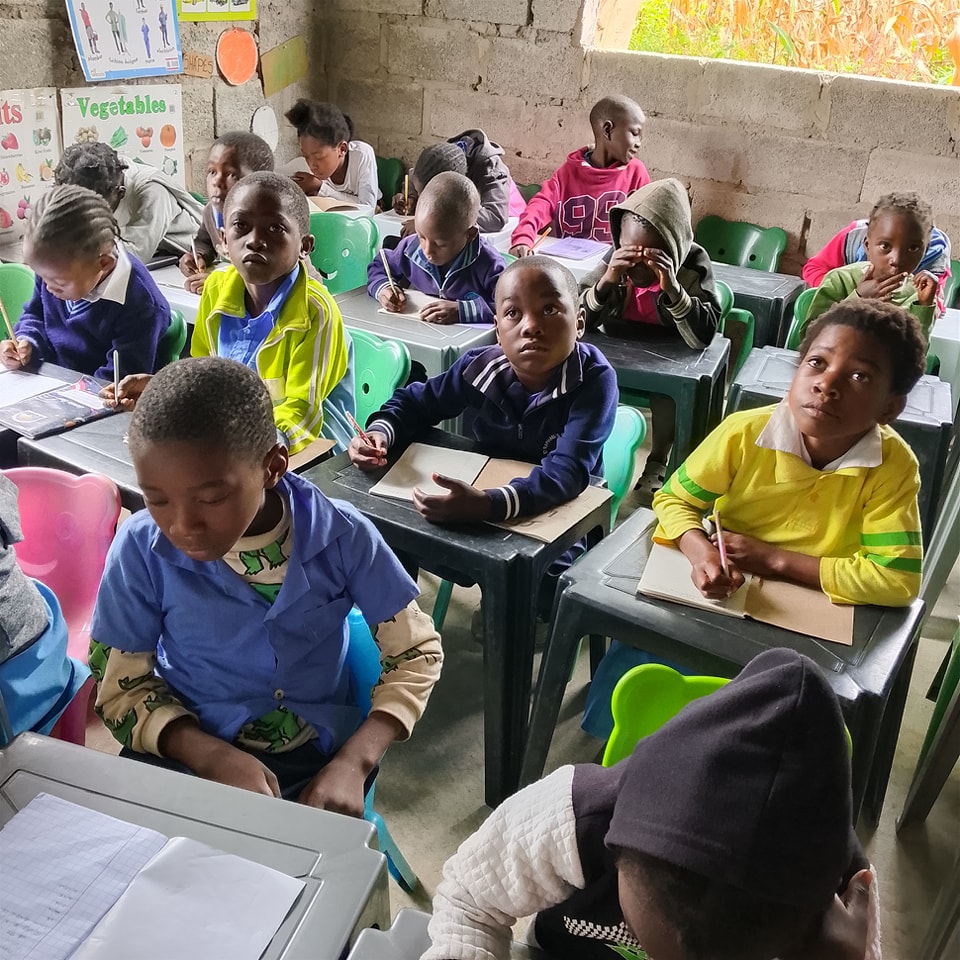 Children studying together